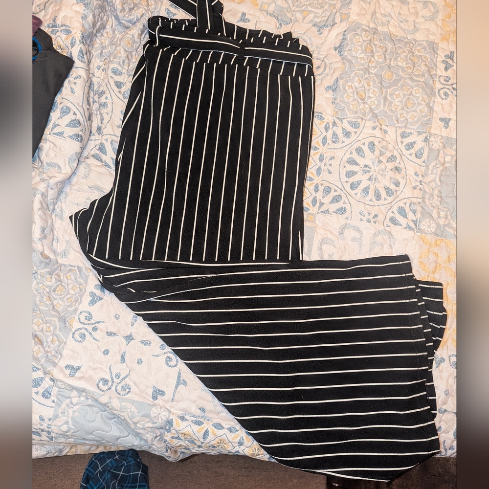 Black and White Striped Pants